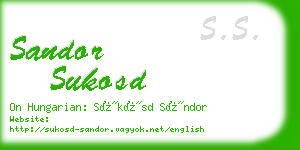 sandor sukosd business card